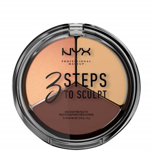 Paleta de contouring 3 Steps to Sculpt Face Sculpting Palette NYX Prof...