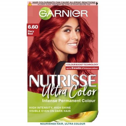 Tinte permanente Garnier Nutrisse (Varios tonos) - 6.60 Ultra Fiery Re...