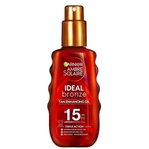 Garnier Ambre Solaire Ideal Bronze Protective Oil SPF15 Sun Cream Spra...