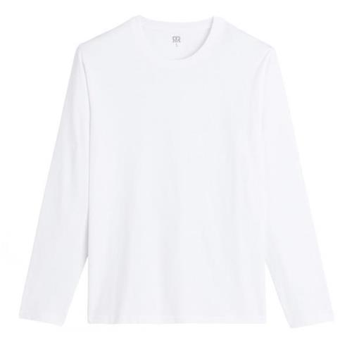 Camiseta de algodón orgánico, cuello redondo, manga larga