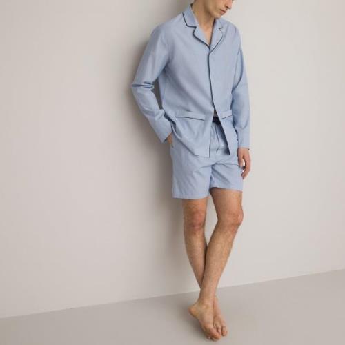 Pijama con short de manga larga, micro rayas