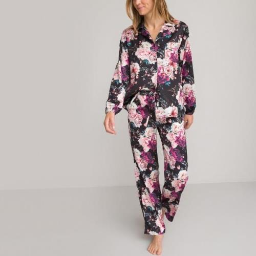 Pijama de satén con estampado de flores