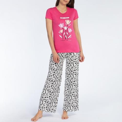 Pijama de manga corta y pantalón pirata de punto Tulipe
