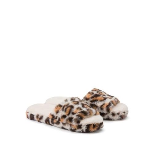 Pantuflas mules, motivo leopardo