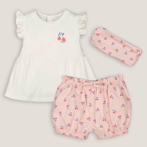 Conjunto 3 piezas camiseta + bloomer + cinta pelo