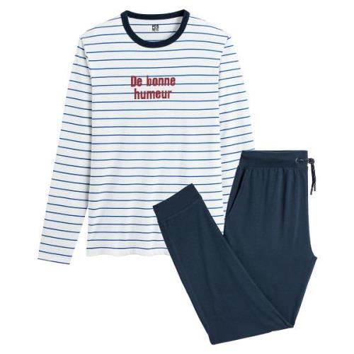 Pijama con camiseta de rayas marineras