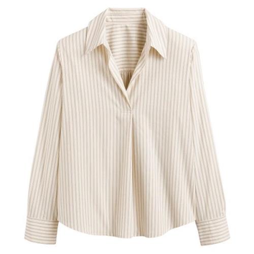 Blusa amplia, estilo chaqueta, de rayas