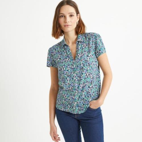 Camisa estampada de flores con manga corta