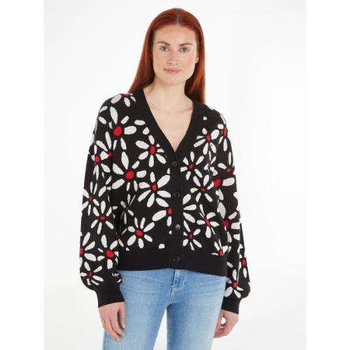 Chaqueta con cuello de pico de punto fino